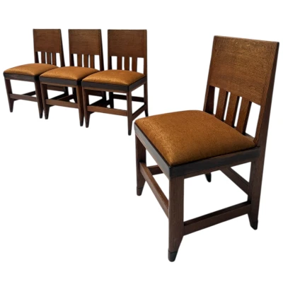 Four Art Deco Modernist Dining Room Chairs by Hendrik Wouda for Pander, 1924